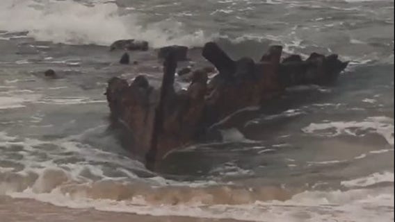 Ex-Tropical Cyclone Alfred exposes 130-year-old shipwreck in Australia