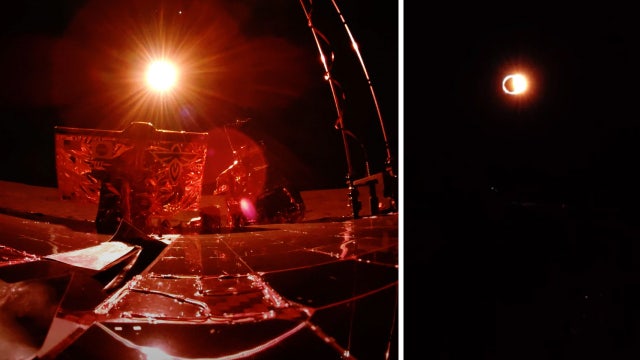 Photos: Lunar lander gets rare view of eclipse from the moon