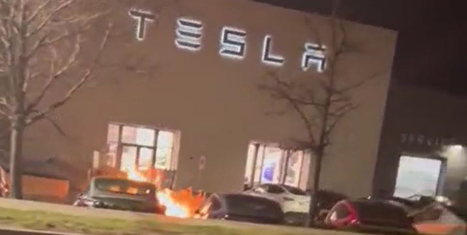 ATF, FBI investigate apparent arson attack at Kansas Tesla shop