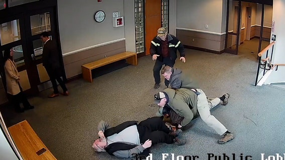 Watch: Federal agents tackle man in courthouse, knock over bystander