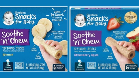 Gerber teething sticks recalled for choking hazard remain on shelves, company warns