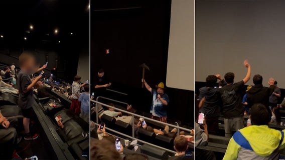 Minecraft movie surprise: Jack Black shows up to theater full of excited kids