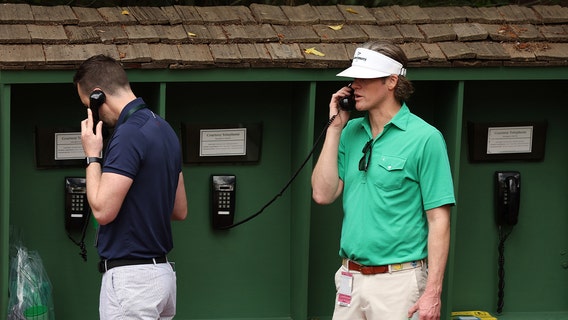 Even in 2025, the only phones at the Masters have cords