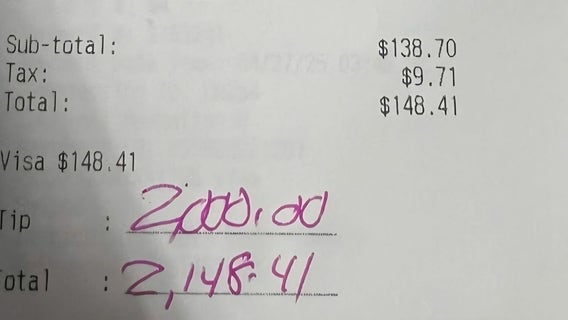 Single-mom waitress in West Virginia gets 'once in a lifetime' tip
