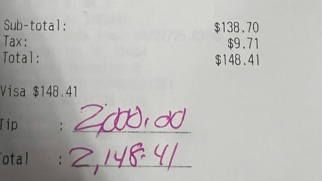 Single-mom waitress in West Virginia gets 'once in a lifetime' tip