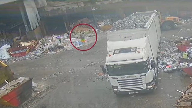 Watch: Waste worker 'lucky to be alive' after being run over on first day