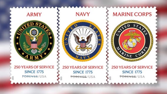 USPS unveils 'Forever' stamps honoring 250 years of US military service