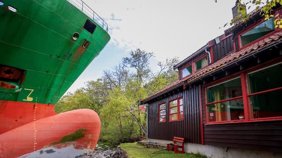 Man wakes up to find grounded cargo ship just missed his home