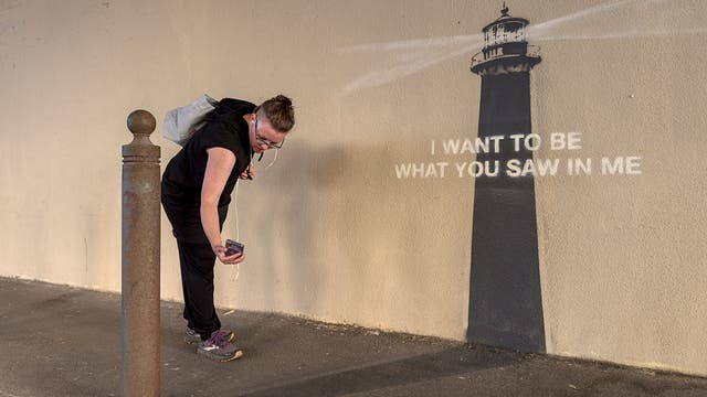 Shadow becomes art in Banksy’s latest street mural