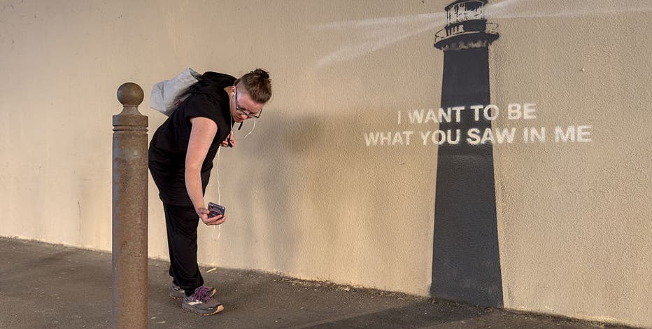 Shadow becomes art in Banksy's latest street mural | LiveNOW from FOX