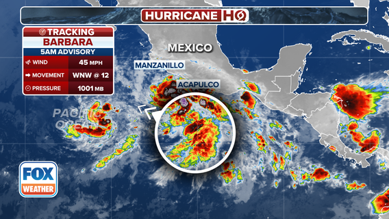 Tropical Storm Barbara could become season’s 1st Eastern Pacific hurricane