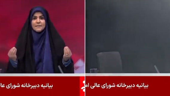 Watch: Iranian state TV anchor ducks for cover amid Israeli airstrike