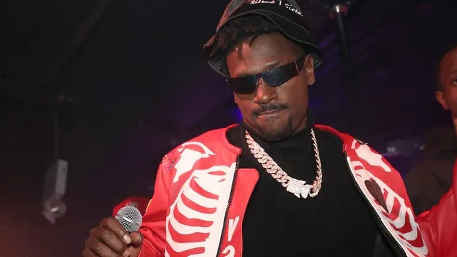 Antonio Brown onstage during his single release party at Sins of Sapphire on January 09, 2022 in New York City. (Johnny Nunez/Getty Images)