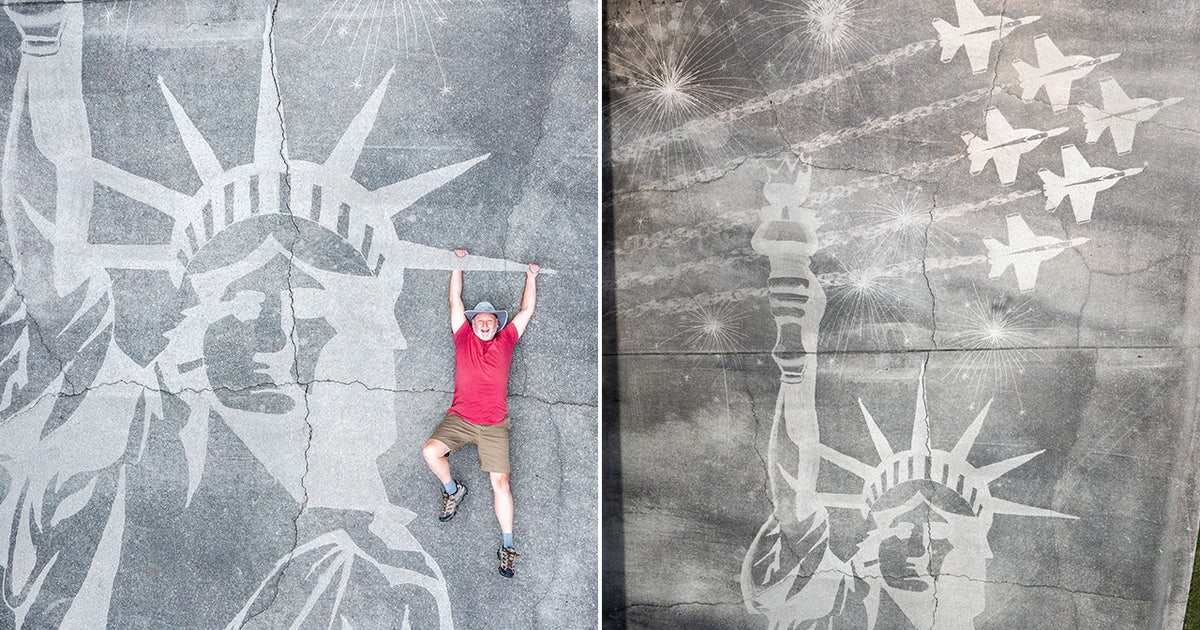 Alabama man shares patriotic pressure washer art: 'Happy