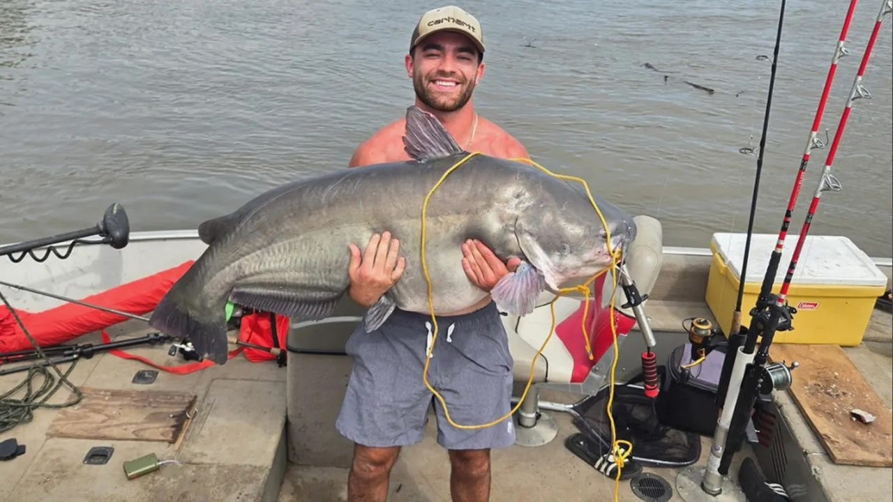 Man reels in monster 86.8-pound blue catfish from Missouri River