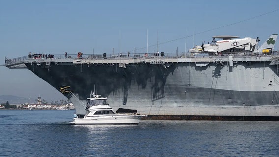 Boat captain arrested after hit-and-run crash into USS Midway museum ship: police