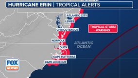 Hurricane Erin making closest approach to US with massive waves, dangerous rip currents