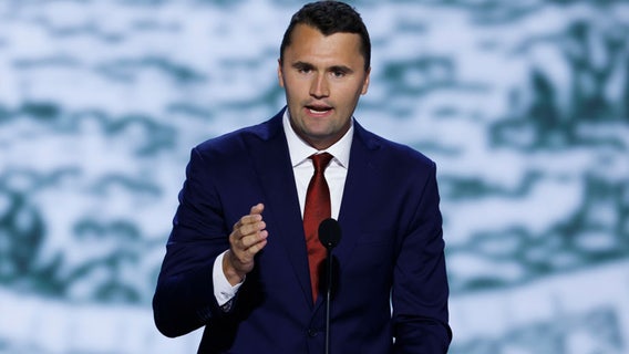 Video shows moment Charlie Kirk shot during university event