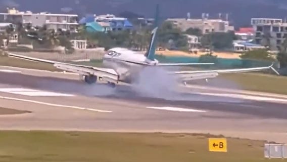 Watch: Passenger plane makes hard landing at Sint Maarten