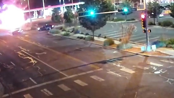 Watch: Car immediately bursts into flames after street-racing crash