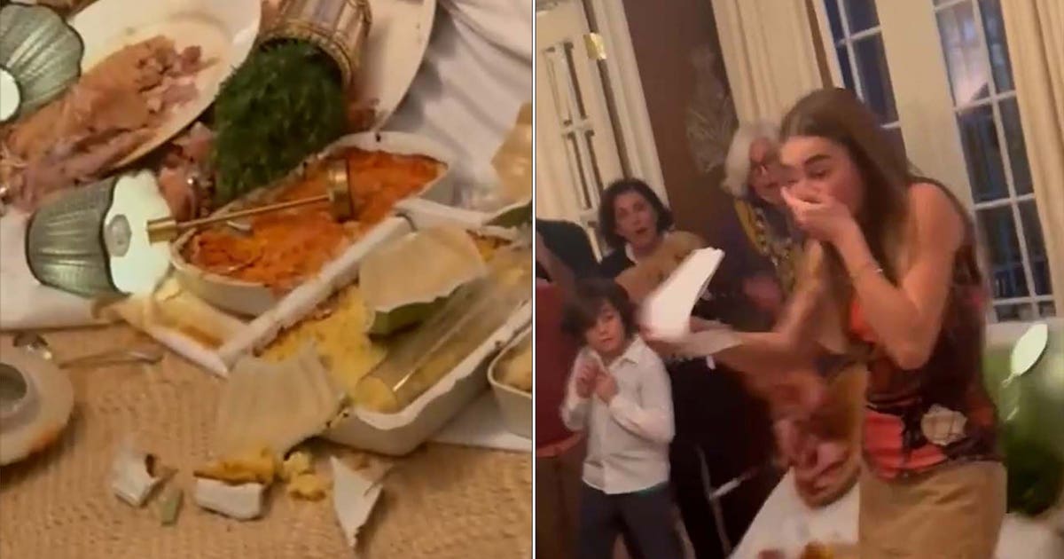 Watch: Table with massive Thanksgiving spread suddenly collapses | FOX ...