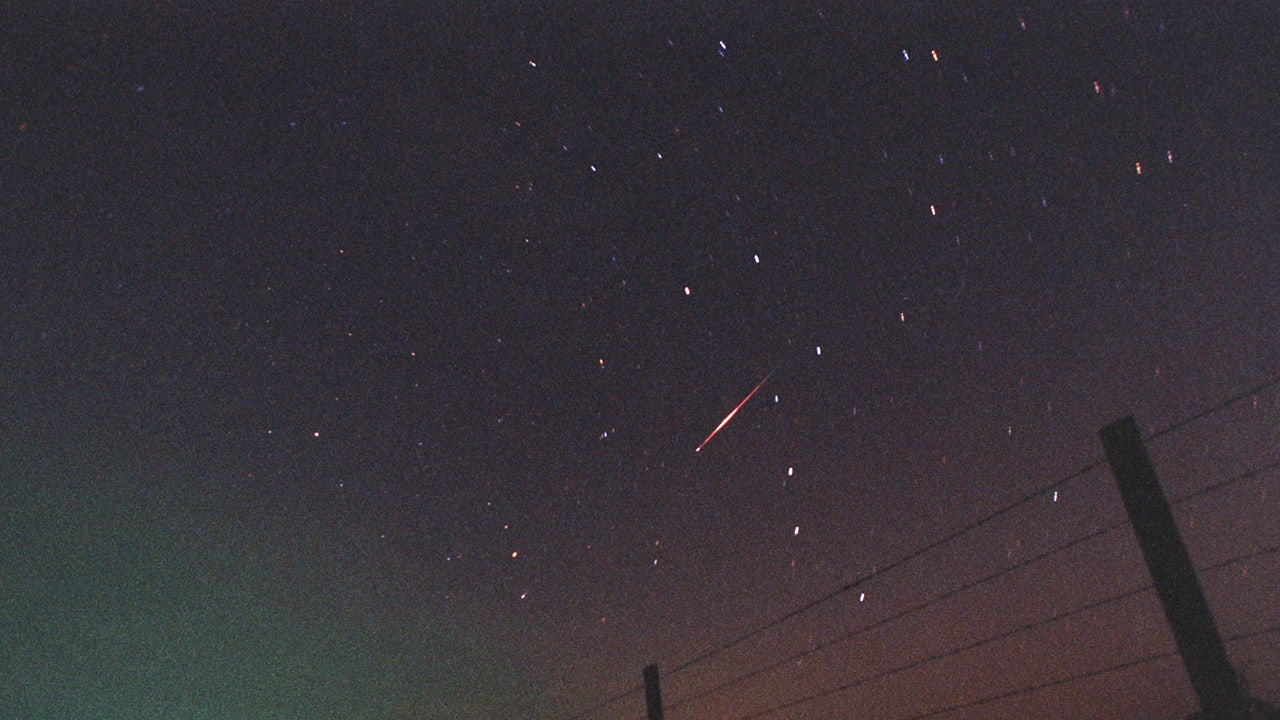Leonid meteor shower lighting up the night sky