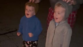 Watch these kids have the best reaction to dad's Christmas lights