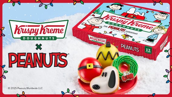 Krispy Kreme marks Peanuts’ 75th anniversary with three limited-edition doughnuts
