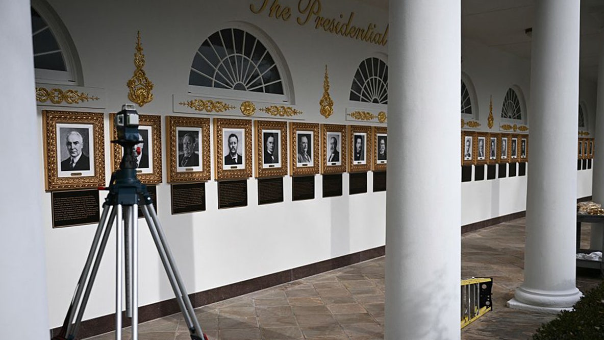 Trump has partisan plaques added under photos in Presidential Walk of Fame