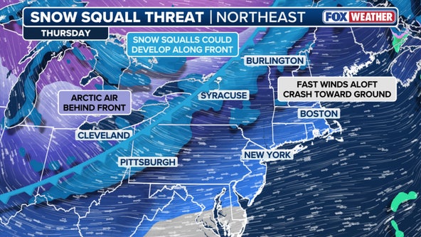 Dangerous snow squalls brewing as arctic blast moves across the U.S.