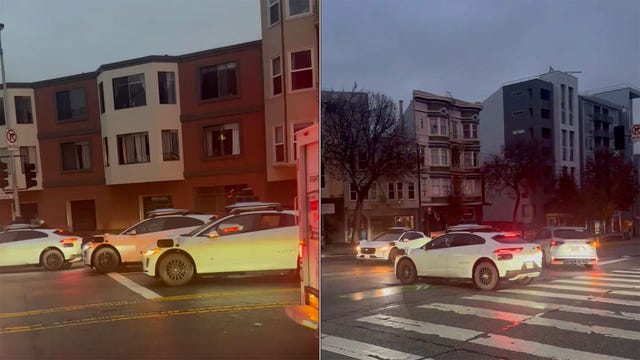 San Francisco power outage: Waymo vehicles block intersection