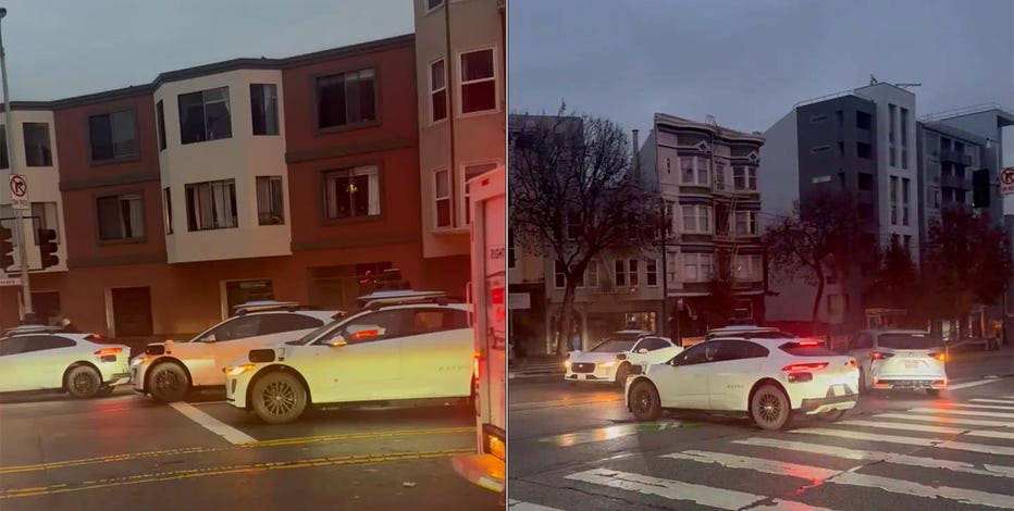 San Francisco power outage: Waymo vehicles block intersection