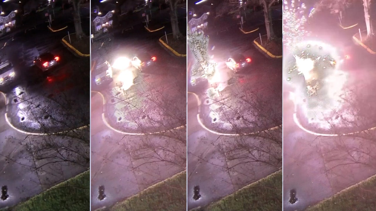 Video shows police officer ambushed in patrol car in explosion of gunfire; suspect found dead after shootout