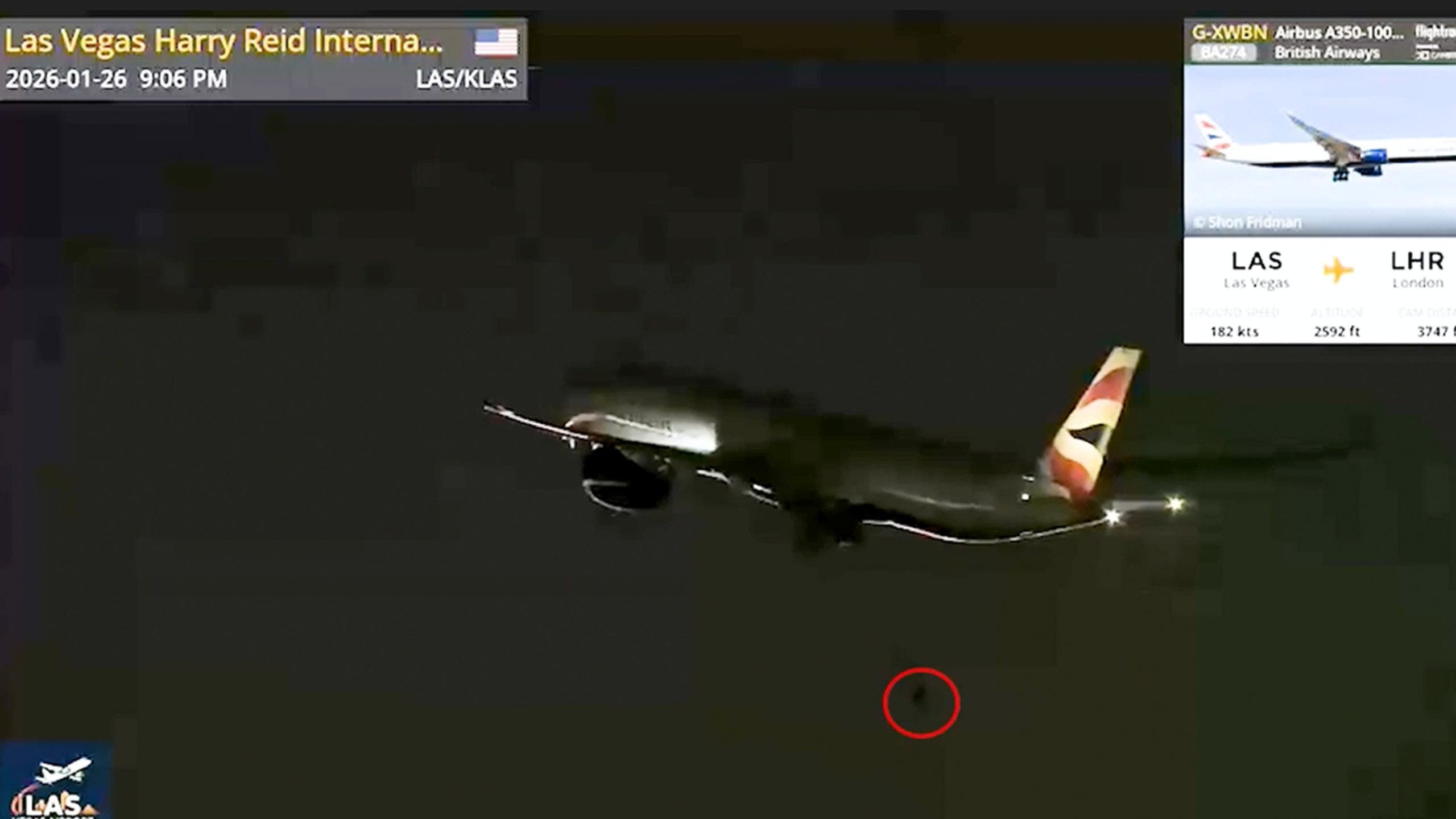 Wild video captures tire flying off British Airways plane moments after takeoff in Las Vegas