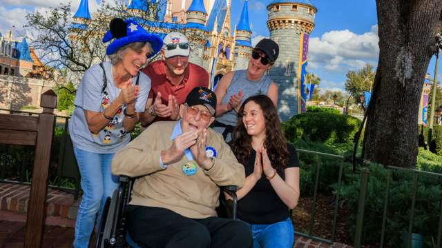 Disney World honors World War II veteran’s birthday with moving flag retreat ceremony