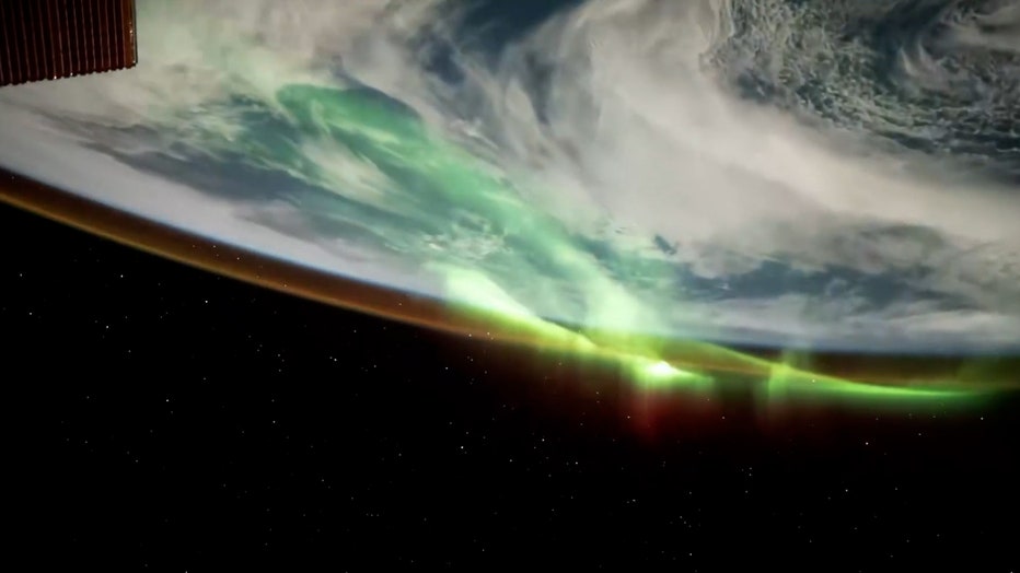 Watch: Green auroras ripple over Earth from orbit, creating