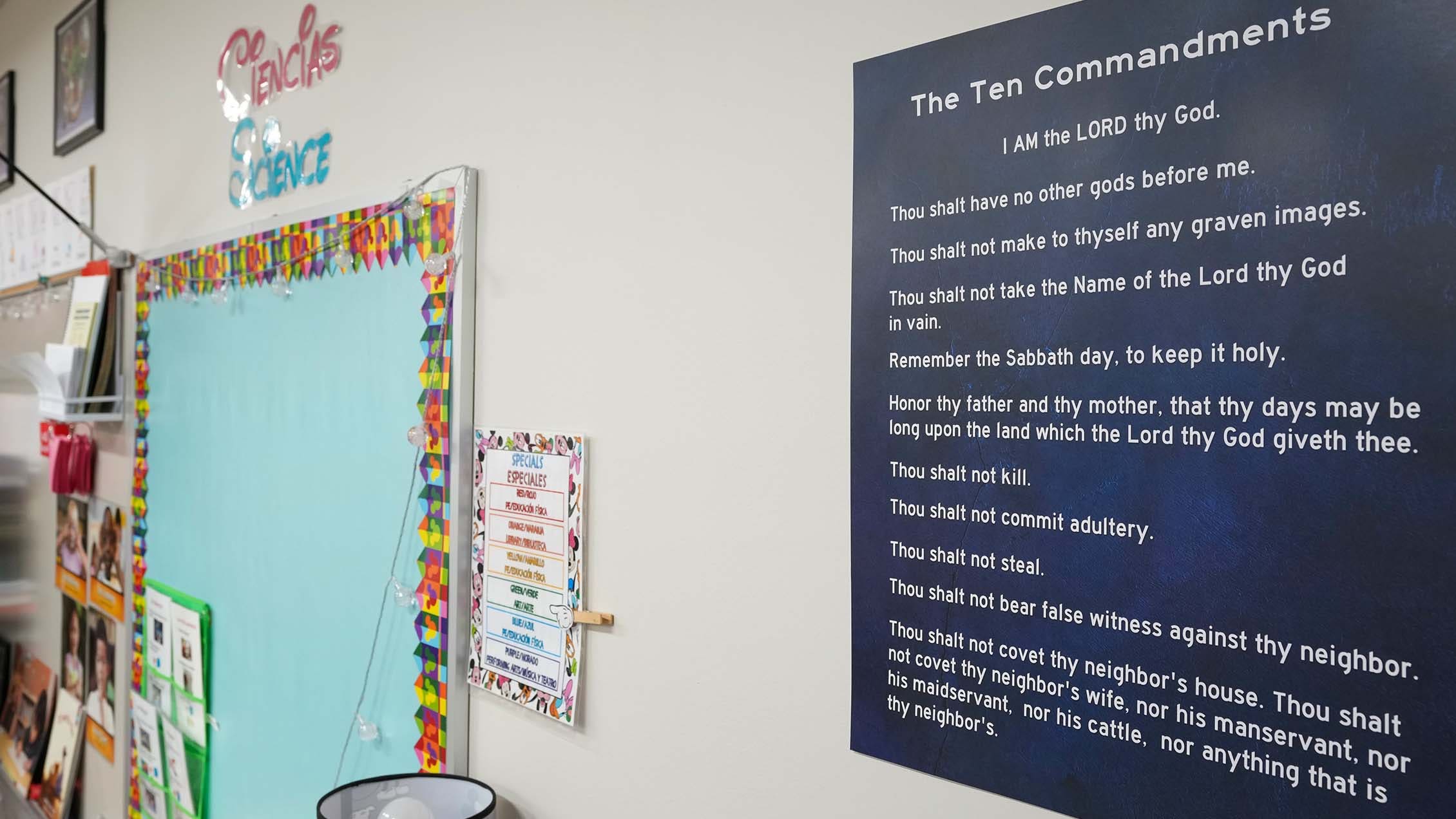 Arkansas Ten Commandments law blocked that mandates classroom display