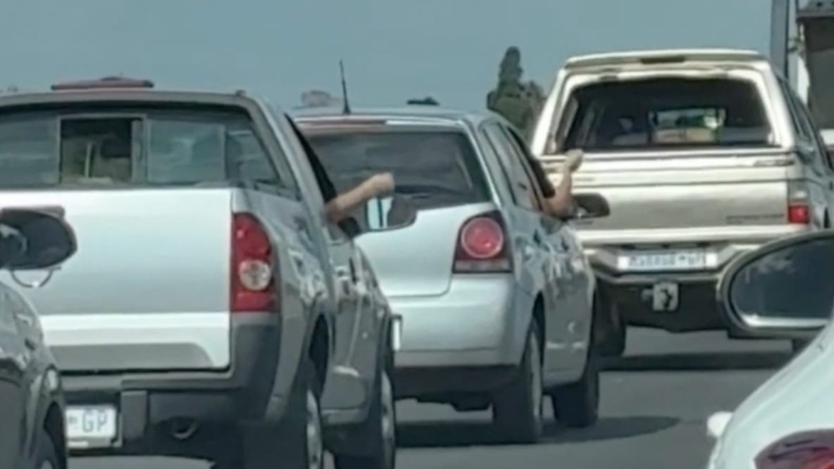 Drivers play rock, paper, scissors to pass time in traffic jam