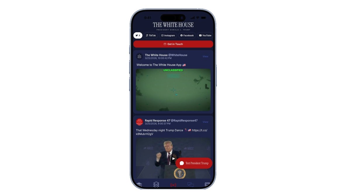 Trump administration launches official White House mobile app