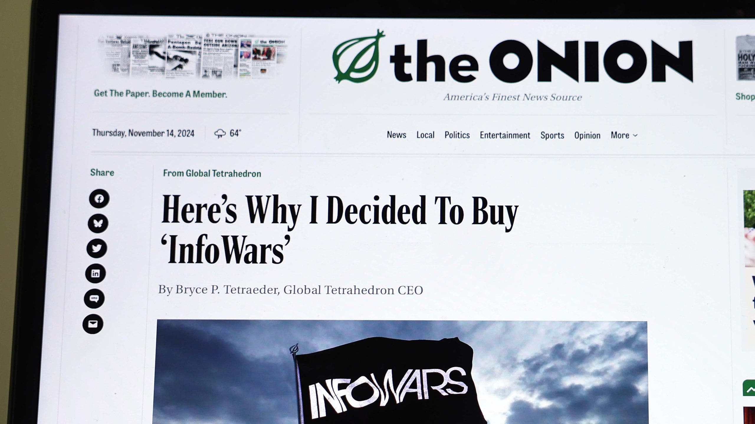 The Onion eyes Infowars again with Tim Heidecker at the helm