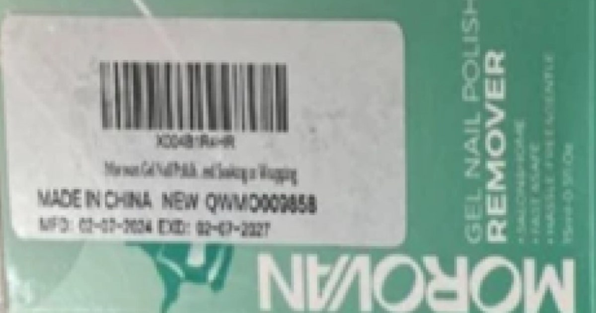 Morovan nail polish remover sold on Amazon recalled due to containing hazardous substances