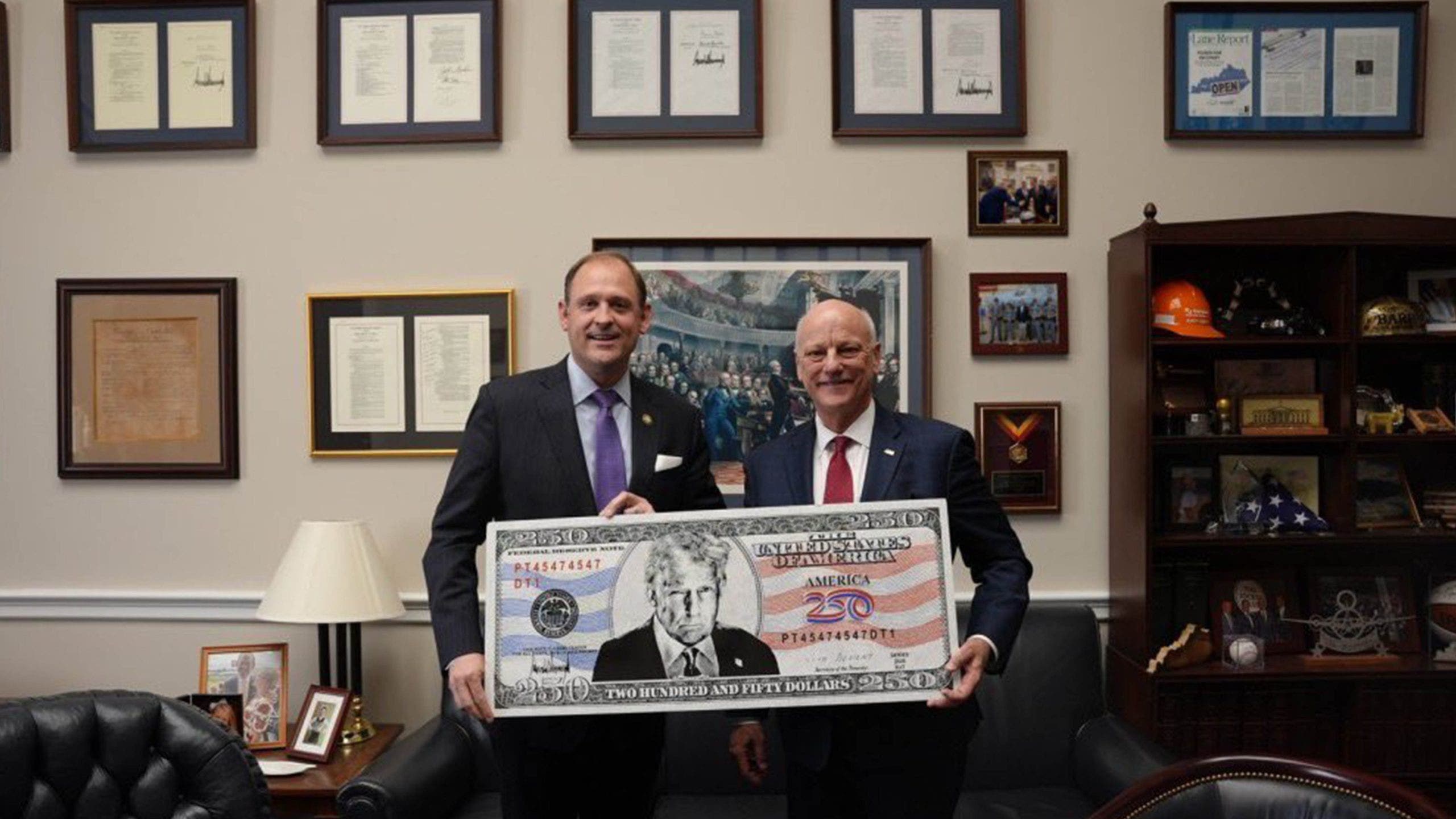 Trump's team is pushing for a $250 bill with his face on it, report says