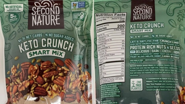 Second Nature recalls nut mix packages over allergy concerns