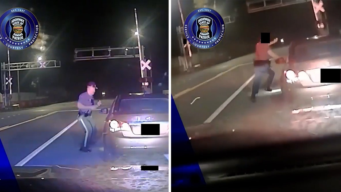 Watch: Trooper conducting traffic stop runs for cover after impaired driver rams into patrol car