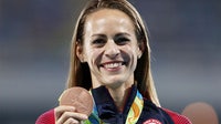 Jenny Simpson, Olympic medalist and world champion runner, collapses during race