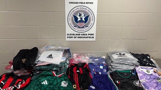 CBP officers in Indianapolis seize counterfeit World Cup jerseys, shirts, beanies, and other items