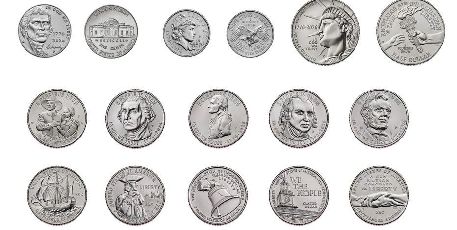 America 250: US Mint releases updated nickels, dimes, quarters, and half dollar for nation's anniversary