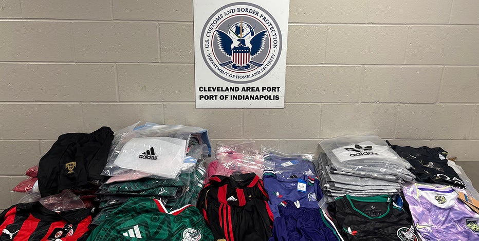 CBP officers in Indianapolis seize counterfeit World Cup jerseys, shirts, beanies, and other items