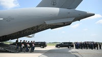 President Trump attends dignified transfer for four US Army soldiers killed in the Middle East