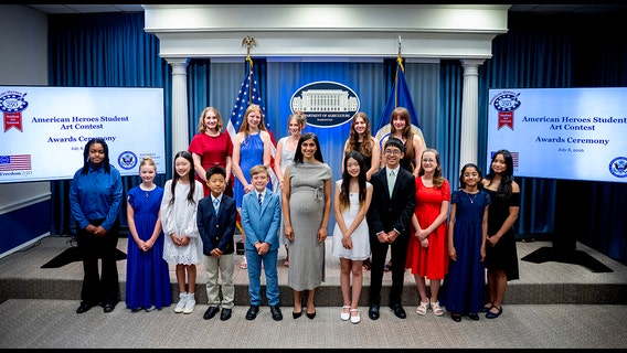 America 250: Winners of American Heroes Student Art Contest honored at ceremony in Washington, DC